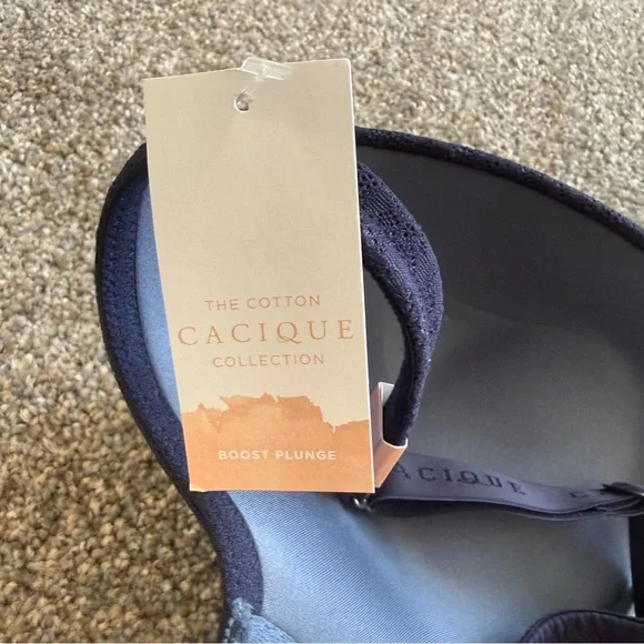 NWT Cacique Boost Plunge Blue Lacy Bra 42D - Picture 5 of 5